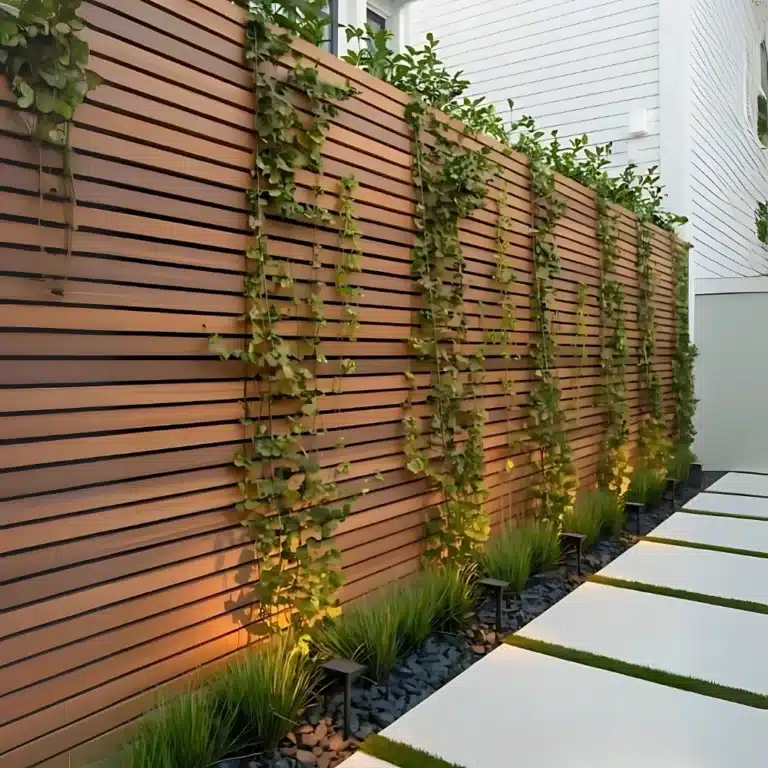 Wood Fence with plants