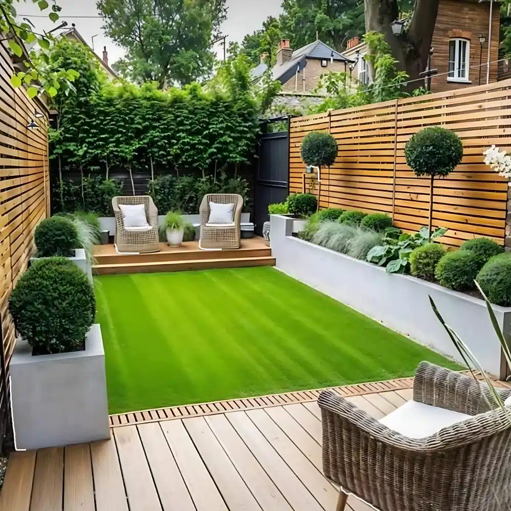 backyard with double deck